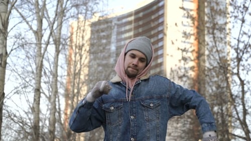 Man Is Dancing on the Street