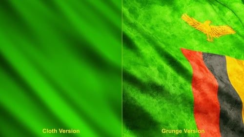 Animated Flag of Zambia Waving Seamless Loop