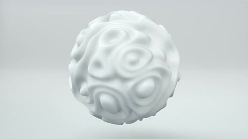 Fluid White Organic Morphing Sphere Abstract Background Loop