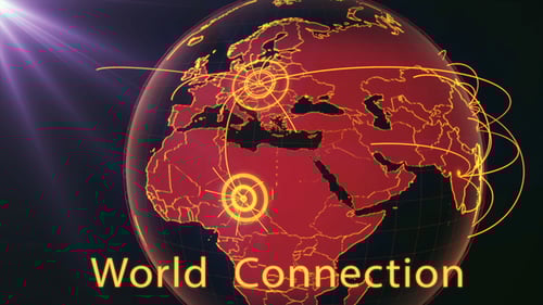 Animated Global Network Connections on a Digital Earth