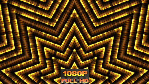 Abstract Geometric Glowing Gold Light Background Loop