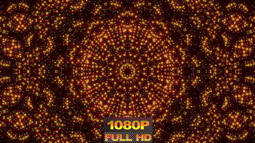 Seamless Loop of Glowing Geometric Particle Mandala