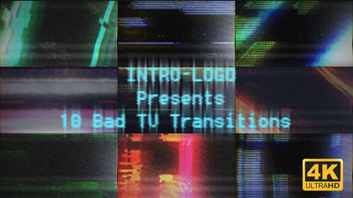Retro Glitch TV Static Transitions Pack