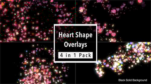 Romantic Floating Heart Particle Overlays