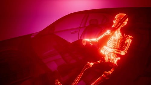 Driver with Visible Bones