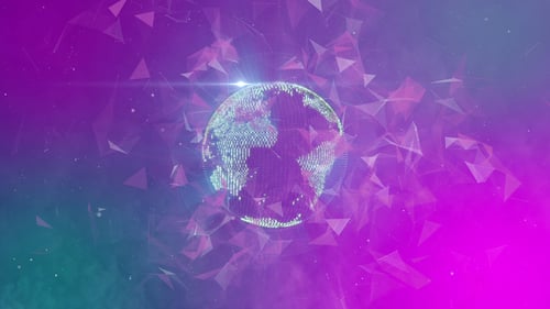 Digital Globe Network Connection in Futuristic Style