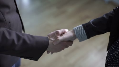 Business Handshake Between a Man and a Woman
