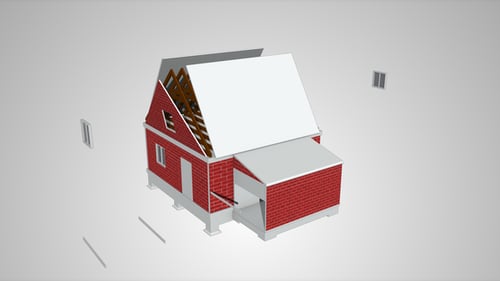 Casa con garaje en construcción