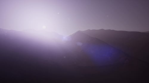 Aerial Green Hills Landscape in Fog