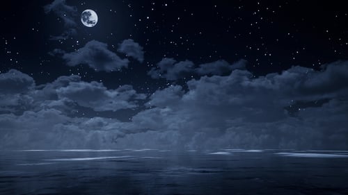 Fly Over the Ocean at Night