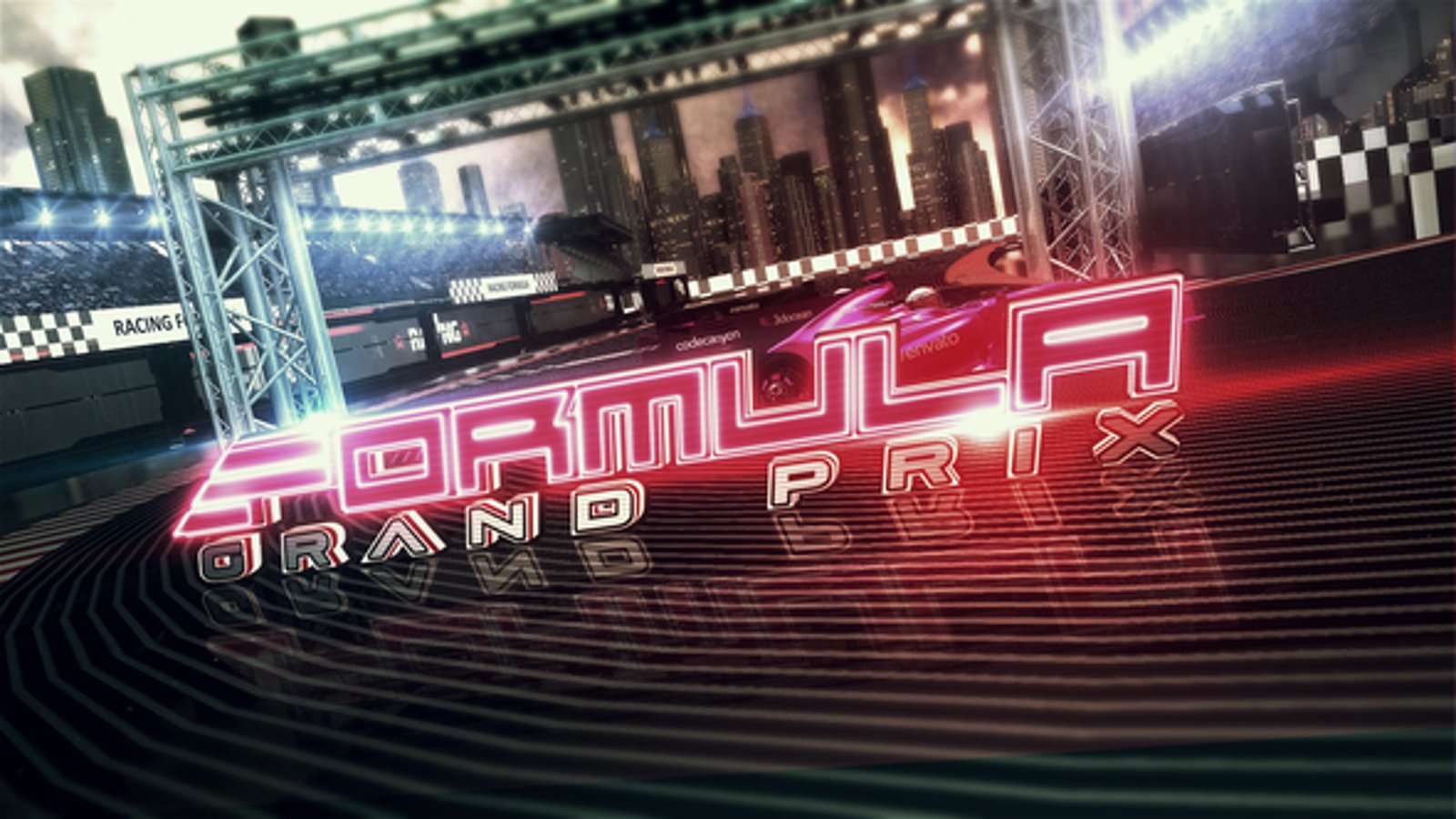 Dynamic Formula Racing Intro with Neon Grand Prix Titles