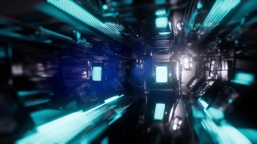 Balade dans un tunnel de vaisseau spatial