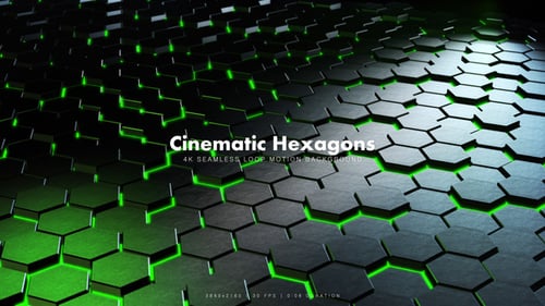 Cinematic Hexagons Green 6