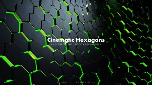Cinematic Hexagons Green 3