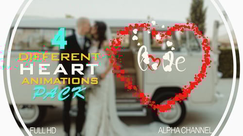 Particle Hearts Love Text Reveal Animations