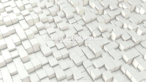 Clean White Cubes 3D Abstract Motion Background
