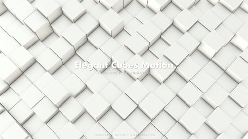 Elegant Waving White Cubes 3D Motion Background