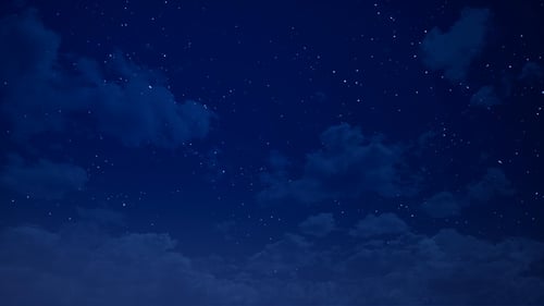 Twinkling Stars and Moving Clouds Night Sky Seamless Loop