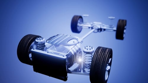 Car Chassis with Engine