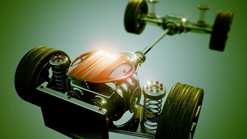 Car Chassis with Engine