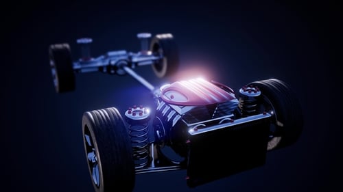 Car Chassis with Engine