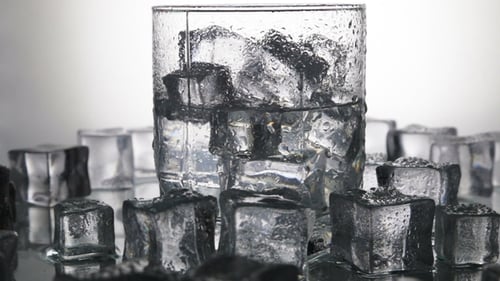 Refreshing Glass of Ice Water Close-Up