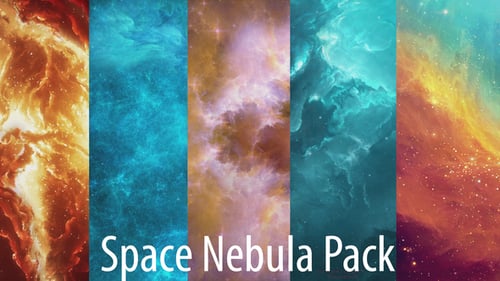 Animated Cosmic Nebula Background Loop with Colorful Stars