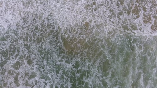 Aerial Top View of Beach with Ocean Waves, Natural Background