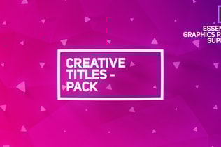 Creative Titles Package for Premiere Pro | Essential Graphics