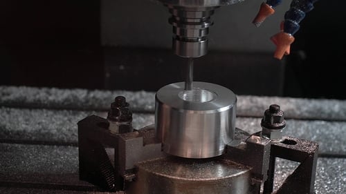 Metalworking CNC Milling Machine. Cutting Metal Modern Processing Technology.