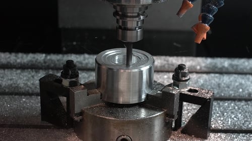 Metalworking CNC Milling Machine. Cutting Metal Modern Processing Technology.