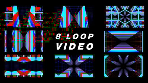 Red Blue Flicker VJ Loop Background