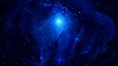 Abstract Blue Nebula and Stars Background Animation