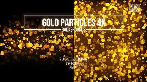 Animated Golden Particles Bokeh Background Loops