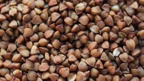 Pile of Buckwheat Seeds Grains Close Up