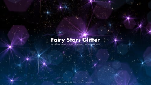 Twinkling Fairy Stars Glitter Loop Background