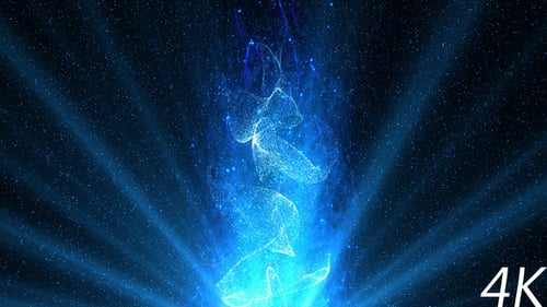 Glowing Blue Particle Flow Energy Seamless Loop Background