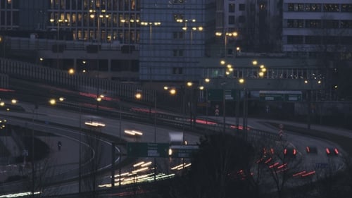 Cars Moving through a Viaduct