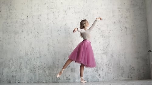 Woman Ballet Dancing in Studio