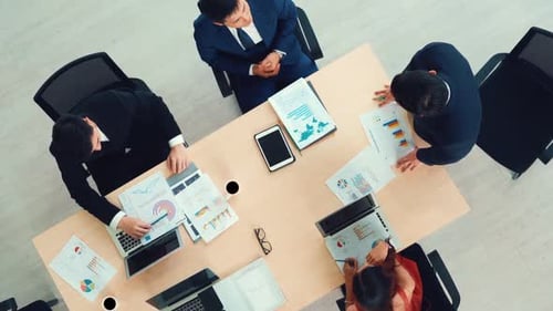 Business People Group Meeting Shot From Top View