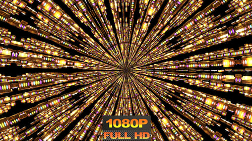 Golden Sparkle Radial Light Burst Celebration Loop Background