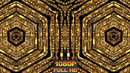 Golden Geometric Light Pattern Seamless Loop Background