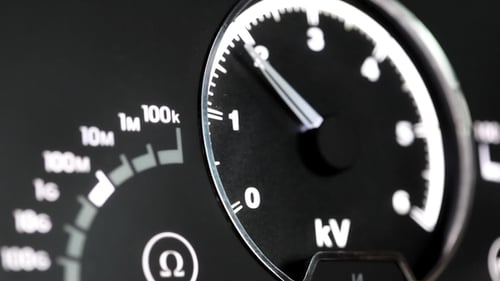 Close Up of Electrical Meter Needle Moving