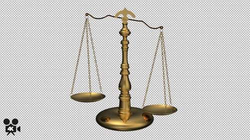Animated Golden Scales of Justice Rotating Loop