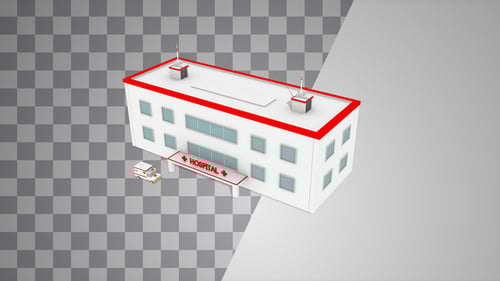 Isometric Hospital Under Construction