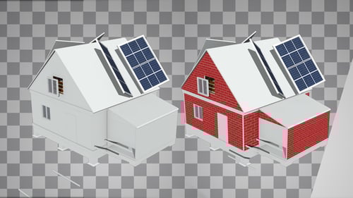 Eco-Friendly House Construction Animation with Solar Panels