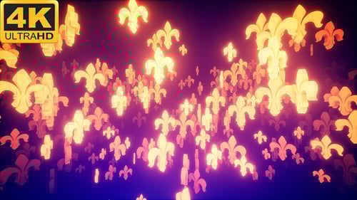 Glowing Fleur-de-lis Symbols Floating Upwards Decorative Background