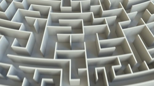 FINISH Word in the Center of a Round Maze