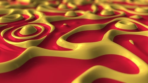 Abstract Fluid Red Yellow Wavy Motion Background