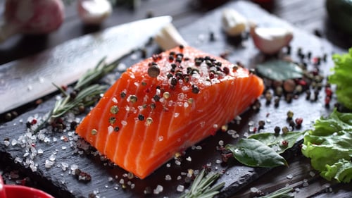 Fresh Raw Salmon with Herbs and Spices